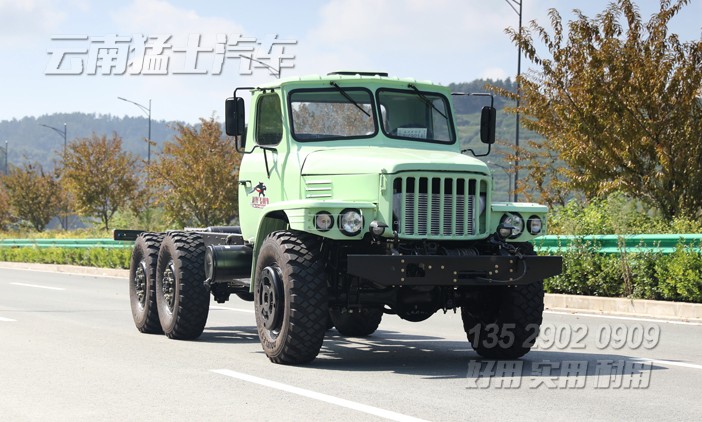 6x6長鼻子卡車底盤,東風(fēng)245底盤,出口型底盤,EQ2100E6DJ,長頭柴油車,越野底盤